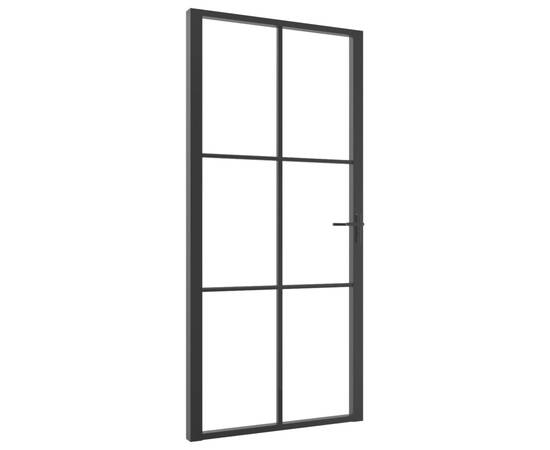 Ușă de interior, negru, 102,5x201,5 cm, sticlă esg și aluminiu, 2 image