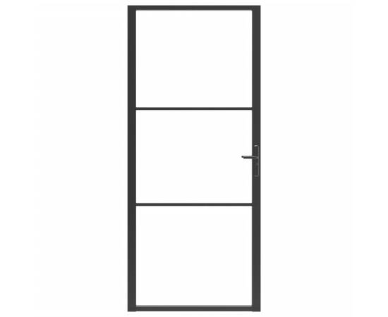 Ușă de interior, negru, 102,5x201,5 cm, sticlă esg și aluminiu, 3 image