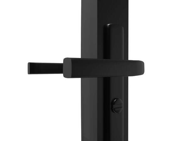 Ușă de interior, negru, 76x201,5 cm, sticlă esg și aluminiu, 5 image