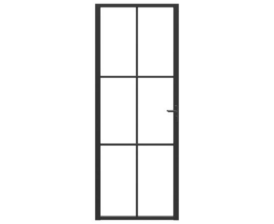 Ușă de interior, negru, 76x201,5 cm, sticlă esg și aluminiu, 3 image