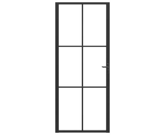 Ușă de interior, negru, 83x201,5 cm, sticlă esg și aluminiu, 3 image