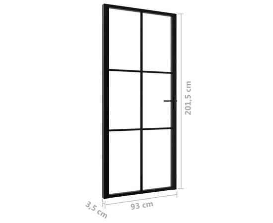 Ușă de interior, negru, 93x201,5 cm, sticlă esg și aluminiu, 6 image