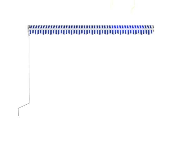 Copertină retractabilă automat, albastru și alb, 450 x 300 cm, 5 image