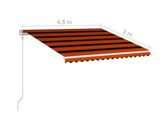 Copertină retractabilă automat, portocaliu & maro, 450 x 300 cm, 9 image