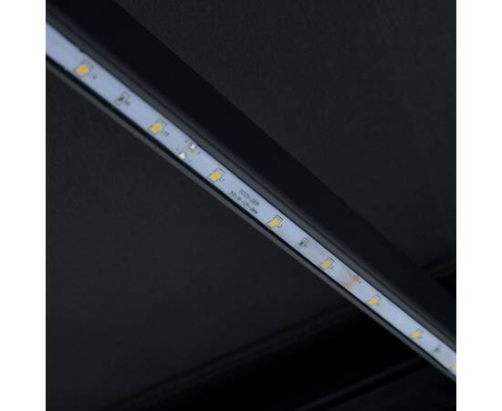 Copertină retractabilă manual cu led, antracit, 350 x 250 cm, 3 image