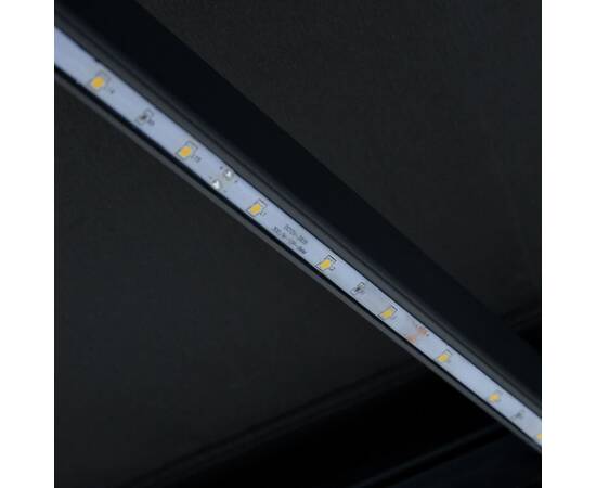 Copertină retractabilă manual cu led, antracit, 400 x 300 cm, 3 image