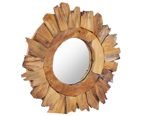 Oglindă de perete, 40 cm, tec, rotund, 2 image