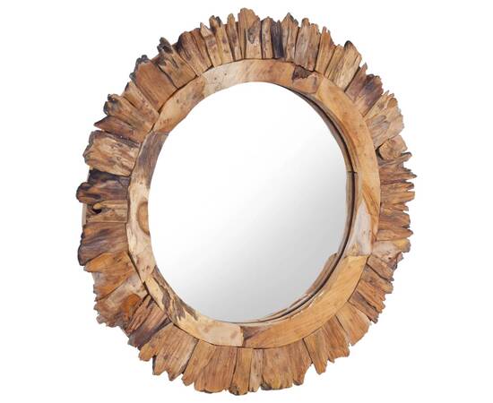 Oglindă de perete, 60 cm, tec, rotund, 2 image