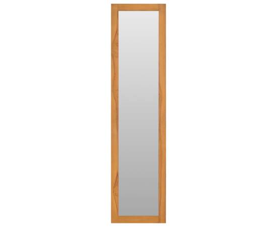 Oglindă de perete cu rafturi, 30x30x120 cm, lemn masiv de tec, 2 image