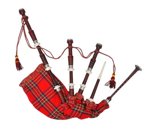 Great highland cimpoi scoțian din tartan royal steward, roșu