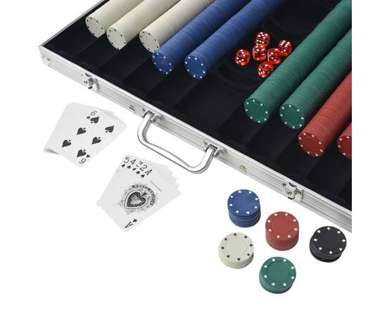 Set de poker cu 1000 de jetoane din aluminiu, 3 image