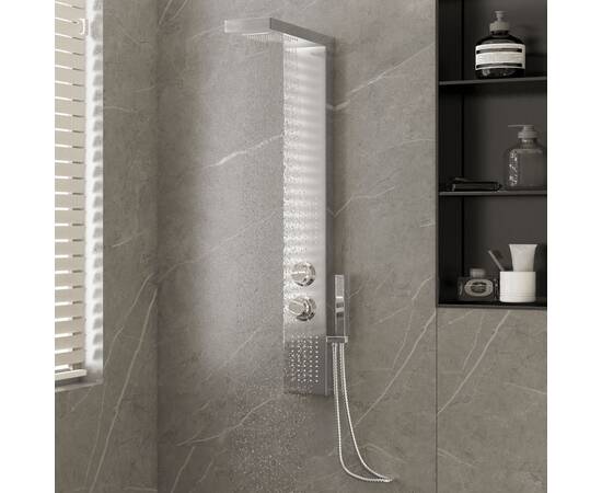 Sistem panou de duș, pătrat, oțel inoxidabil