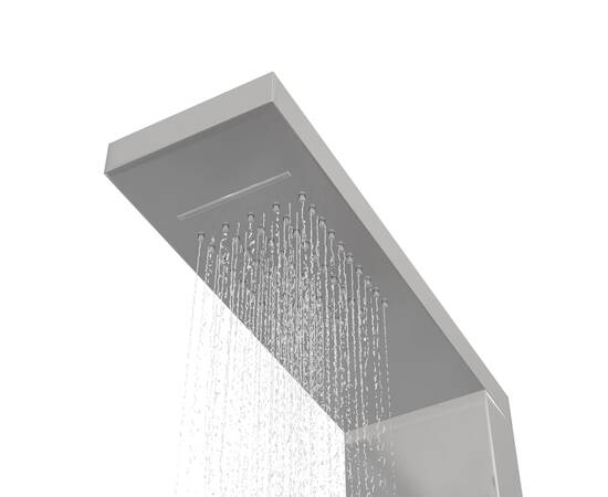 Sistem panou de duș, pătrat, oțel inoxidabil, 3 image