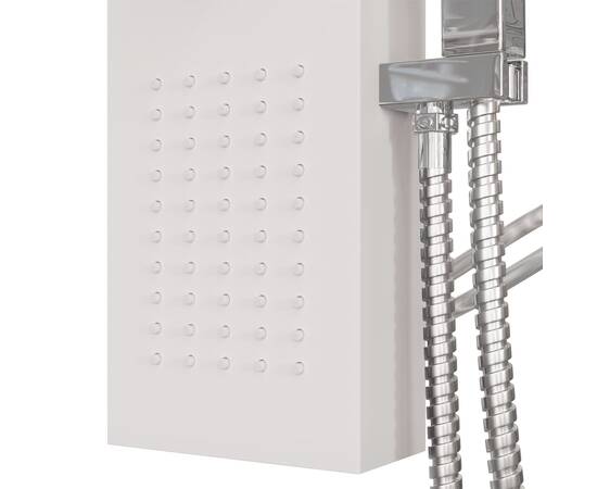 Sistem panou de duș din aluminiu, alb, 8 image