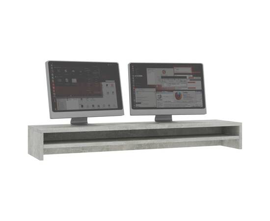 Suport monitor, gri beton, 100 x 24 x 13 cm, pal, 4 image