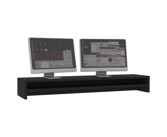 Suport monitor, negru, 100 x 24 x 13 cm, pal, 3 image