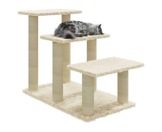 Ansamblu pisici, stâlpi din funie sisal, crem, 50,5 cm, 4 image