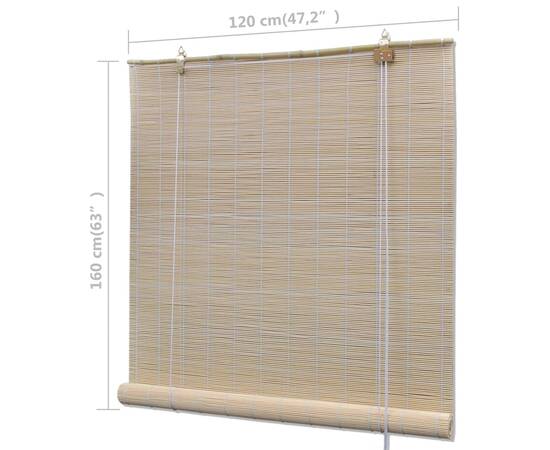 Jaluzele din bambus natural tip rulou, 4 buc., 120 x 160 cm, 7 image