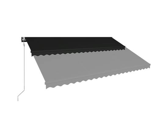 Copertină retractabilă cu senzor vânt & led antracit 500x300 cm, 5 image