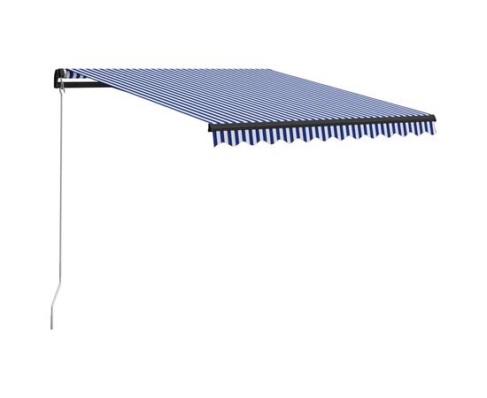 Copertină retractabilă manual cu led, albastru/alb, 300x250 cm, 3 image