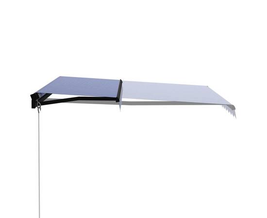 Copertină retractabilă manual cu led, albastru/alb, 300x250 cm, 4 image