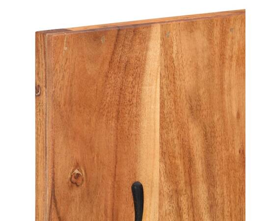 Cuier de haine de perete 2 buc. 36x3x110 cm lemn masiv acacia, 5 image