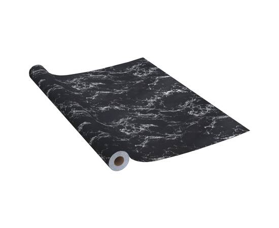 Folie de mobilier autoadezivă, negru piatră, 500x90 cm, pvc, 2 image