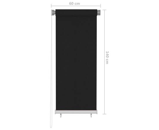Jaluzea rulou de exterior, negru, 60x140 cm, 6 image