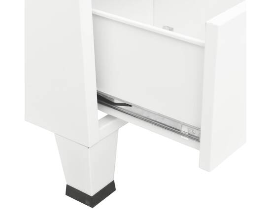 Șifonier, alb, 90x50x180 cm, metal, 8 image