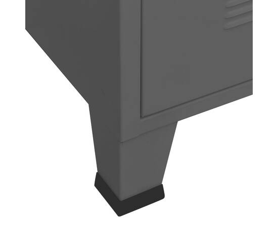 Șifonier industrial, negru, 90x50x180 cm, metal, 7 image