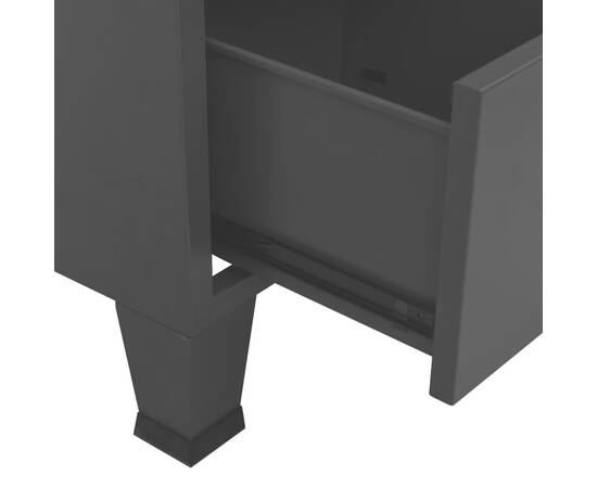Șifonier industrial, negru, 90x50x180 cm, metal, 8 image
