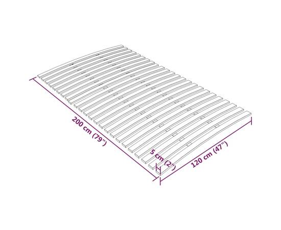 Bază de pat cu șipci, 24 șipci, 120x200 cm, 8 image