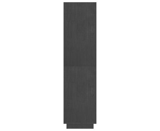 Bibliotecă/separator cameră, negru 80x35x135 cm, lemn masiv pin, 7 image