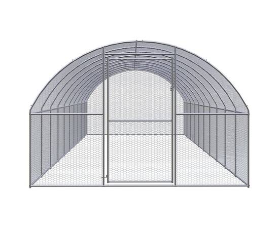 Coteț de găini pentru exterior, 3x10x2 m, oțel zincat, 2 image