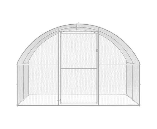 Coteț de găini pentru exterior, 3x10x2 m, oțel zincat, 6 image