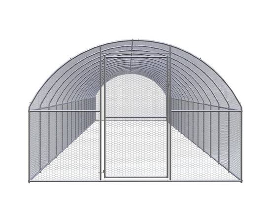 Coteț de găini pentru exterior, 3x16x2 m, oțel zincat, 2 image