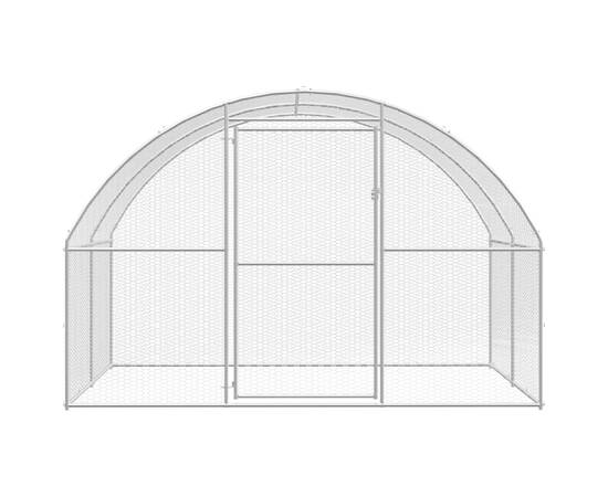 Coteț de găini pentru exterior, 3x4x2 m, oțel zincat, 8 image