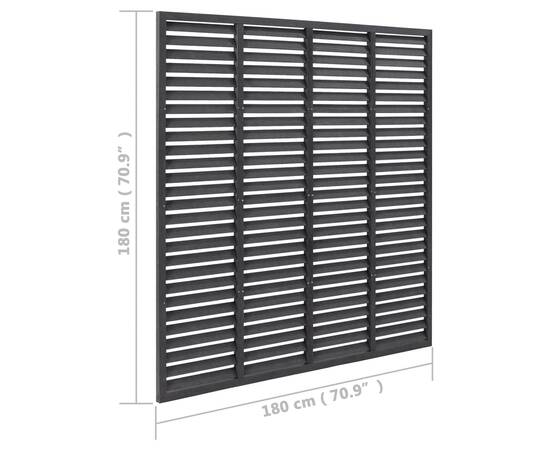 Gard tip oblon, gri, 180x180 cm, wpc, 5 image
