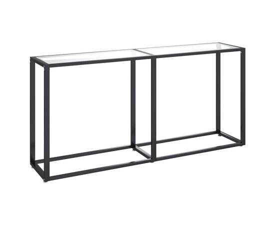 Masă consolă, transparent, 160x35x75,5 cm, sticlă securizată, 2 image