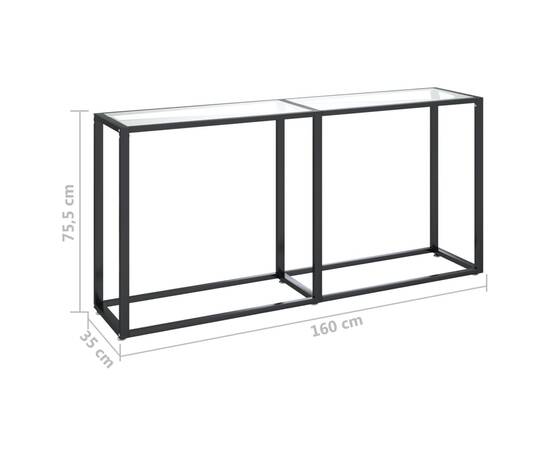 Masă consolă, transparent, 160x35x75,5 cm, sticlă securizată, 6 image
