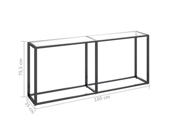 Masă consolă, transparent, 180x35x75,5 cm, sticlă securizată, 6 image