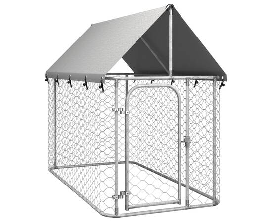 Padoc pentru câini de exterior cu acoperiș, 200x100x150 cm