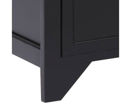 Comodă tv, negru, 108x30x40 cm, lemn masiv de paulownia, 7 image