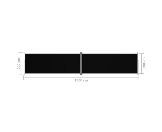 Copertină laterală retractabilă, negru, 200x1000 cm, 8 image