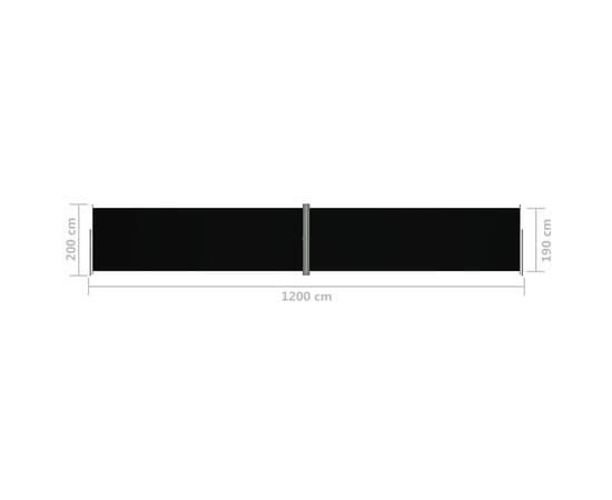 Copertină laterală retractabilă, negru, 200x1200 cm, 8 image