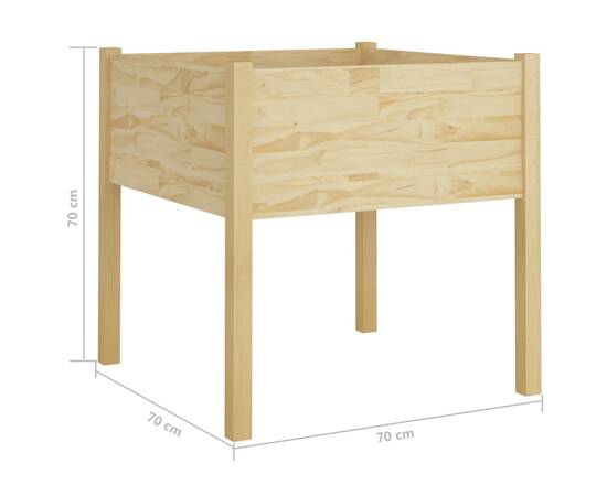 Jardiniere de grădină, 2 buc., 70x70x70 cm, lemn masiv pin, 9 image