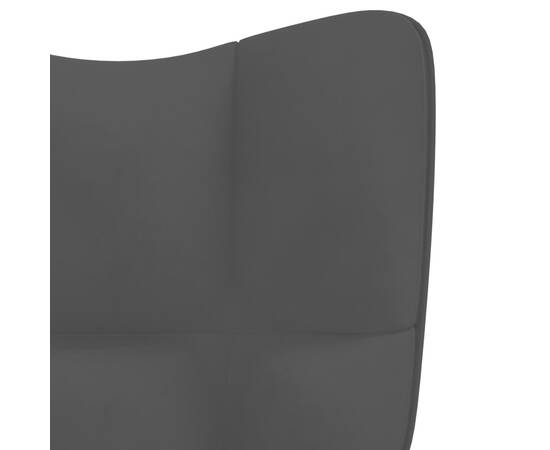 Scaun balansoar cu taburet, negru, catifea, 9 image