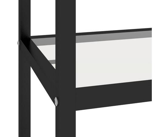 Masă consolă transparent/negru 100x36x90 cm sticlă securizată, 6 image