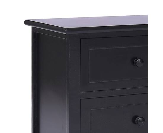 Comodă tv, negru, 108x30x40 cm, lemn masiv de paulownia, 4 image
