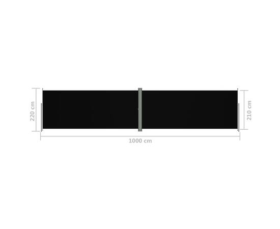 Copertină laterală retractabilă, negru, 220x1000 cm, 8 image